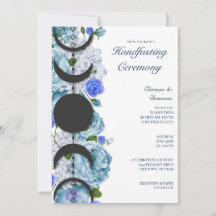 Blue Rose Floral Moon Phase Wiccan Handfasting