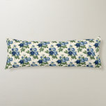 Blue Rose Floral Pattern Body Cushion<br><div class="desc">A seamless blue rose floral pattern featuring dark and light blue roses with green leaves.</div>
