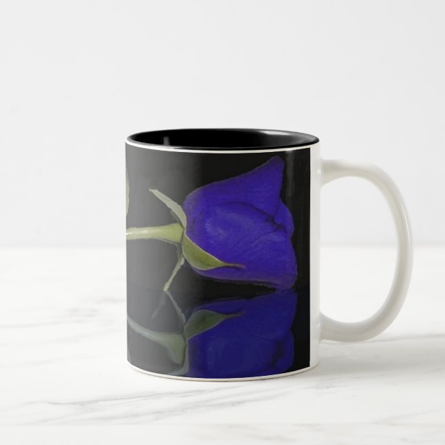 Blue Rose Floral Pattern Mug (Right)