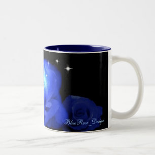 Blue Rose Floral Pattern Mug