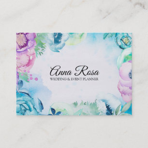 *~* Blue Rose Floral Wedding Event Planner Business Card