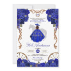 Blue Rose Floral Western Charra Quinceañera