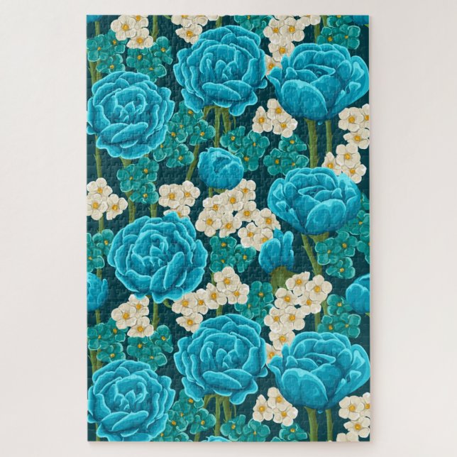 Blue Rose Garden Jigsaw Puzzle (Vertical)