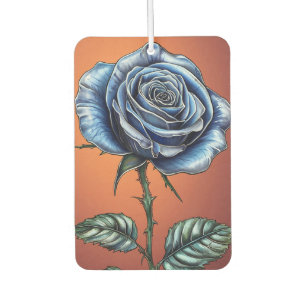 🌹 Blue Rose Glow ❄️ Elegant Floral Car Air Freshener