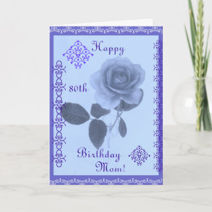 Blue rose: Happy Birthday Mom! Card