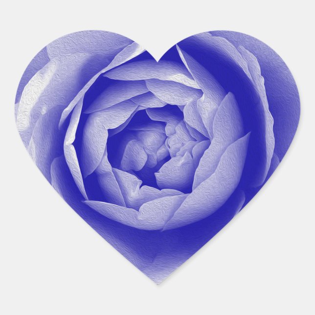 Blue rose heart sticker (Front)