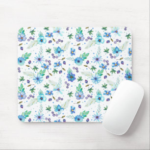 Blue rose mouse mat