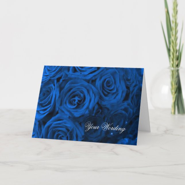 Blue Rose Note Card Template (Front)