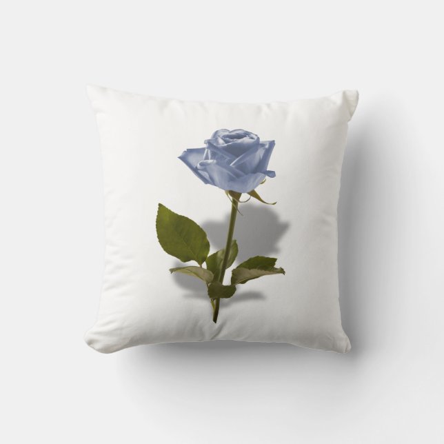 Blue Rose of Enchantment Floral Photo Cushion (Front)
