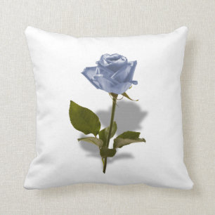 Blue Rose of Enchantment Floral Photo Cushion