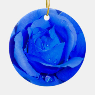 Blue Rose Ornament Personalised Rose Decorations