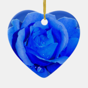 Blue Rose Ornament Personalised Rose Decorations