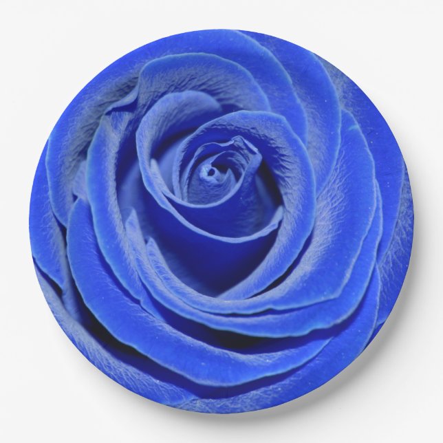 Blue Rose Paper Plate (Front)