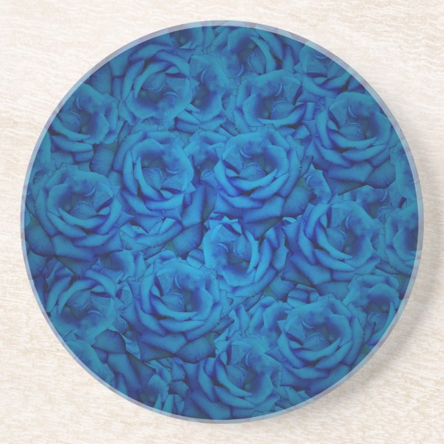 Blue Rose Pattern Coaster (Front)