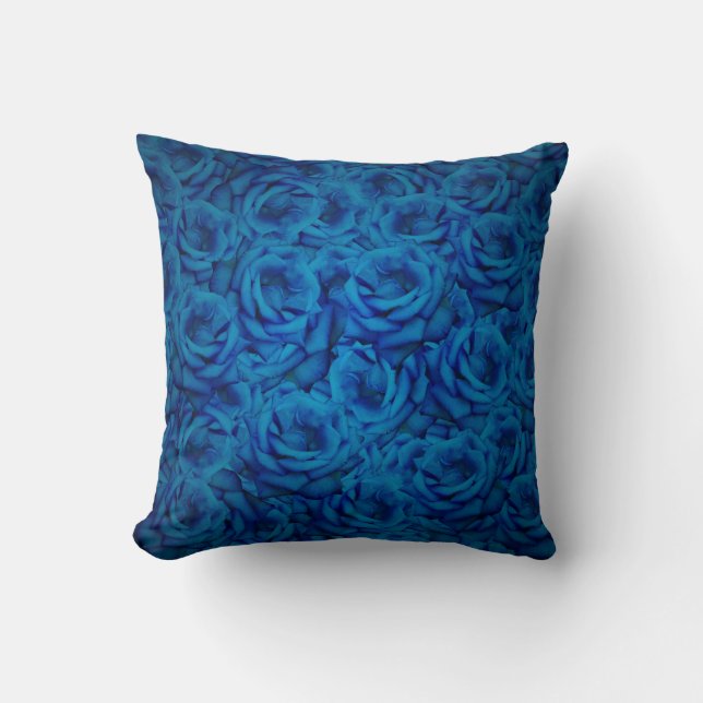 Blue Rose Pattern Cushion (Front)