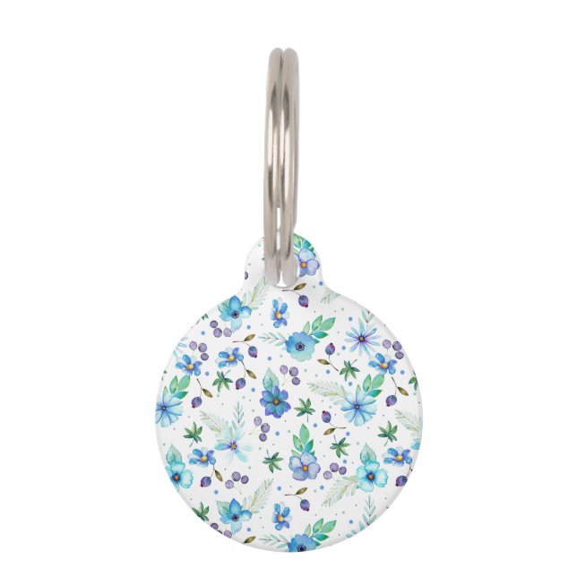 Blue rose pet tag (Front)