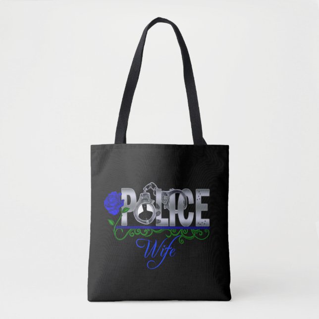 Blue Rose Police Wife Tote Bag (Front)