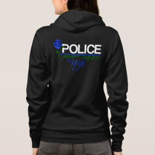Blue Rose POLICE WIFE Zip/Hooded Fleece Sweatshirt
