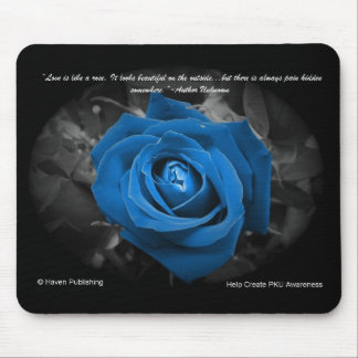 Blue Rose Quote Mousepad
