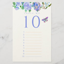 Blue Rose Ribbon Monogram Wedding Guest List Stati Stationery