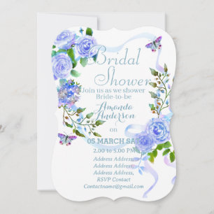 Blue Rose Romantics Bridal Shower Holiday Card