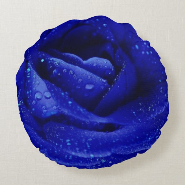 Blue rose round cushion (Back)