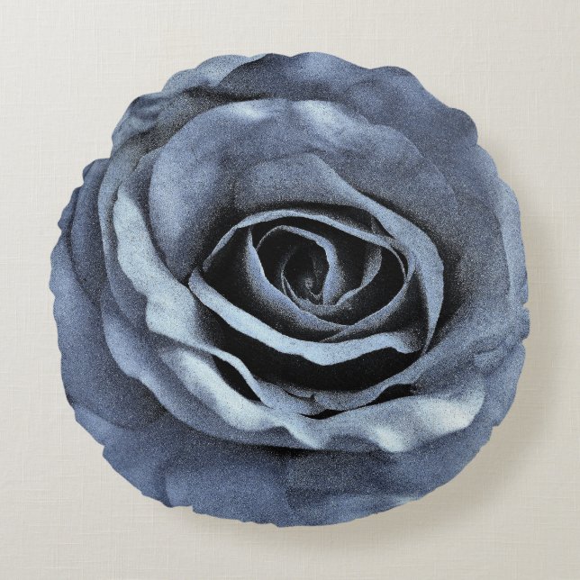 Blue Rose Round Cushion (Front)