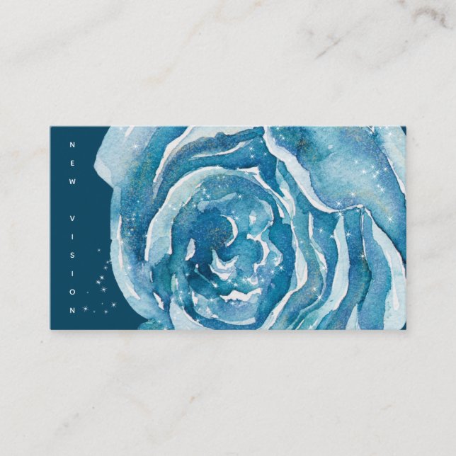 Blue Rose Sparkle US Business Card (Front)