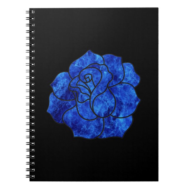 Blue Rose Spiral Notebook (Front)