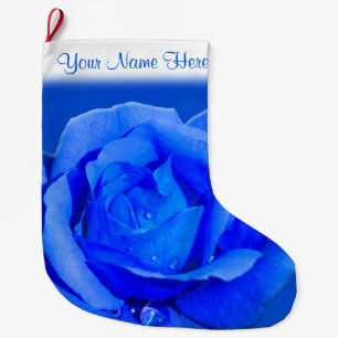 Blue Rose Stocking Rose Christmas Stocking Custom