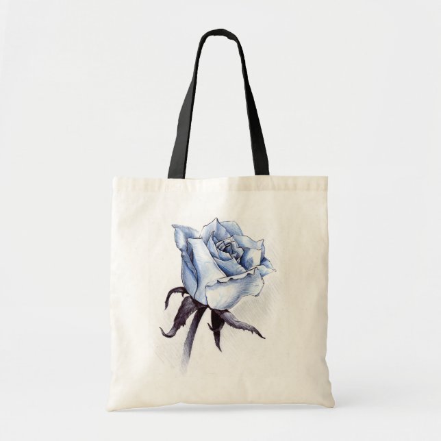 blue rose tote bag (Front)