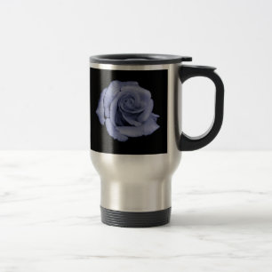 Blue rose travel commuter mug