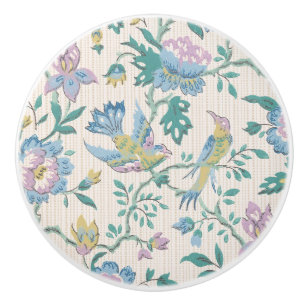 Blue Rose Vine Floral Birds,Vintage Pattern Ceramic Knob