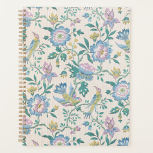 Blue Rose Vine Floral Birds,Vintage Pattern Planner