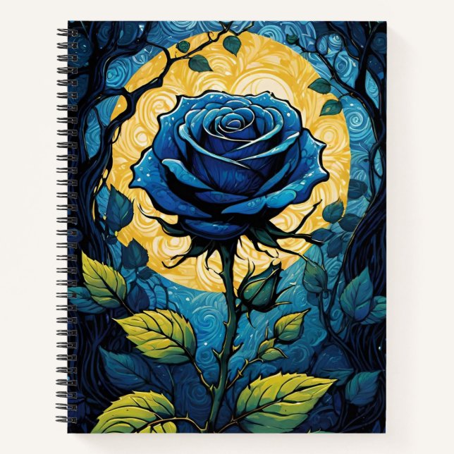 Blue Rose Vines 3  Notebook (Front)