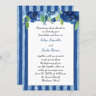 Blue Rose Wedding Invitation