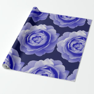 Blue rose wrapping paper