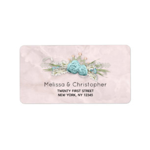 Blue Roses and Crown Floral Bouquet Label
