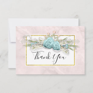 Blue Roses and Crown Floral Bouquet Thank You