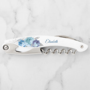 Blue Roses Bridesmaid Corkscrew