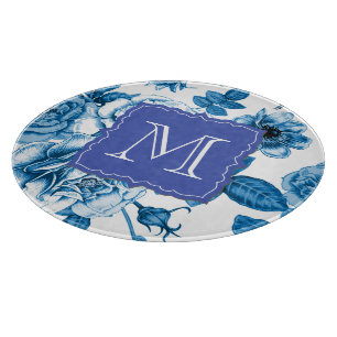 Blue Roses Cutting Board
