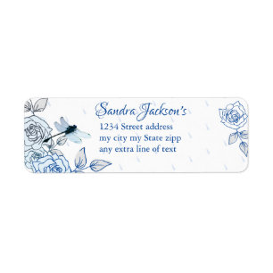 Blue Roses Dragonfly Boy Baby Shower