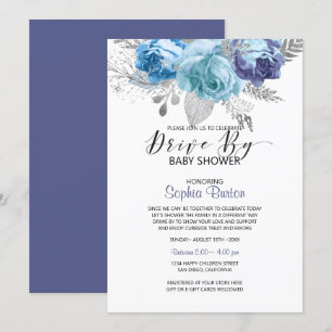 Blue Roses Drive By Invitation