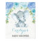 Blue Roses Elephant Boy Baby Shower Welcome