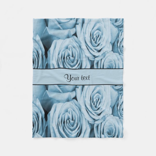 Blue Roses Fleece Blanket (Front)