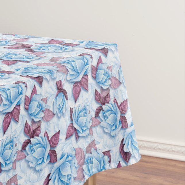 Blue roses. Floral pattern Tablecloth (In Situ)