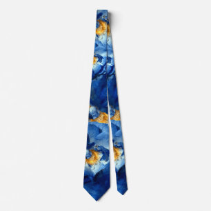 Blue Roses Floral Photo Pattern Elegant Tie