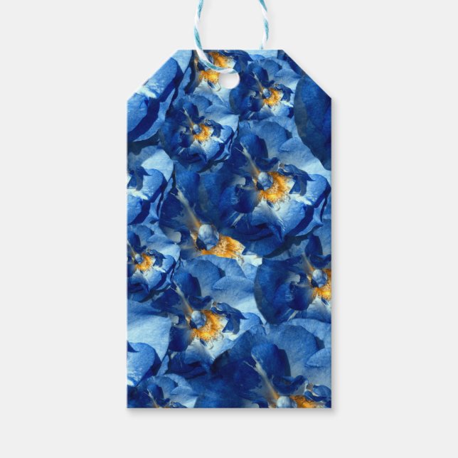 Blue roses Gift Tags (Front)
