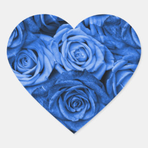 Blue Roses Heart Sticker