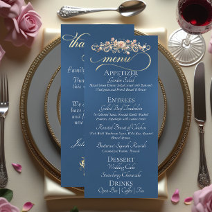 Blue - Roses, Heart & Thank You Menu